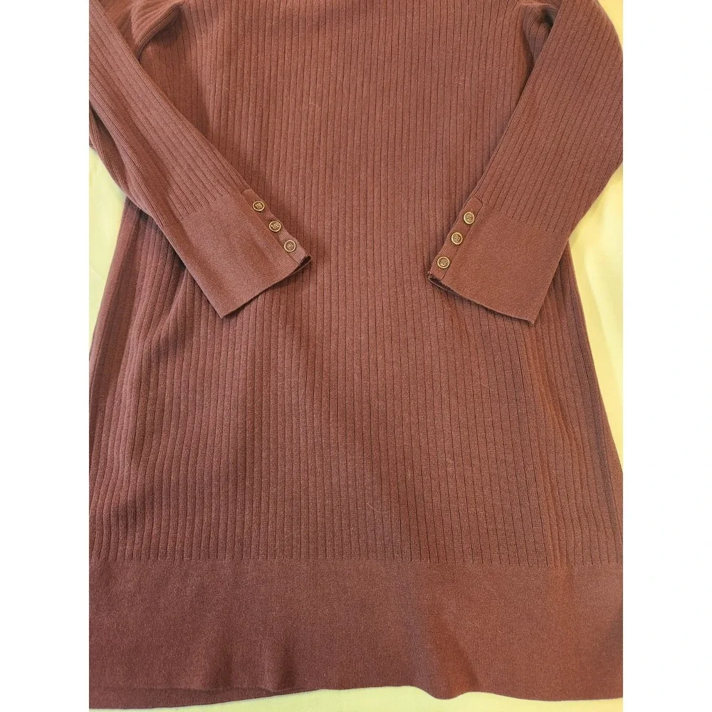 Talbots Women's Burgundy Open Knit‎ Long Cardigan Sweater Size L Preppy Career